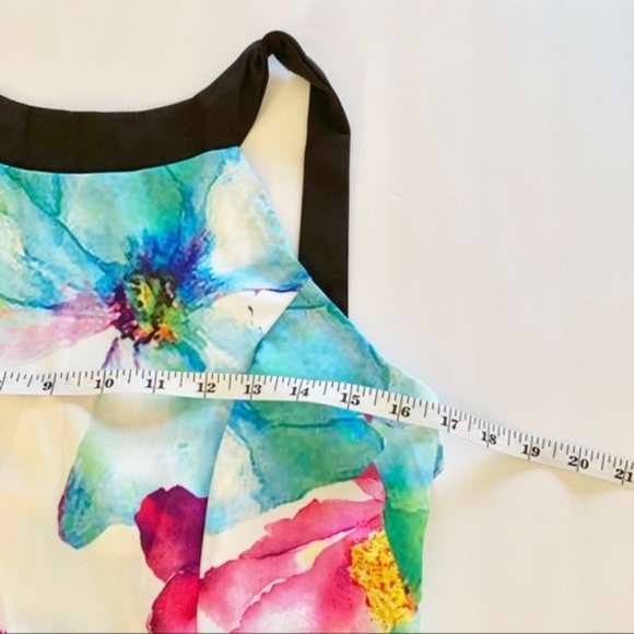 Watercolor Floral Halter Neck Skater Dress Size M - Picture 7 of 8